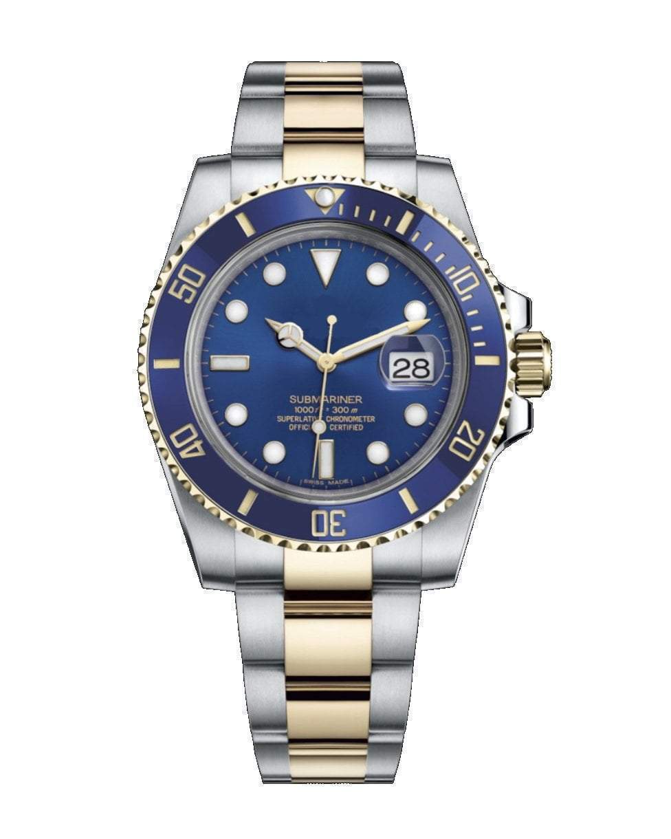 Replica Rolex Submariner - SIlver/Gold with Blue Dial - Replica Swiss Clones Watches