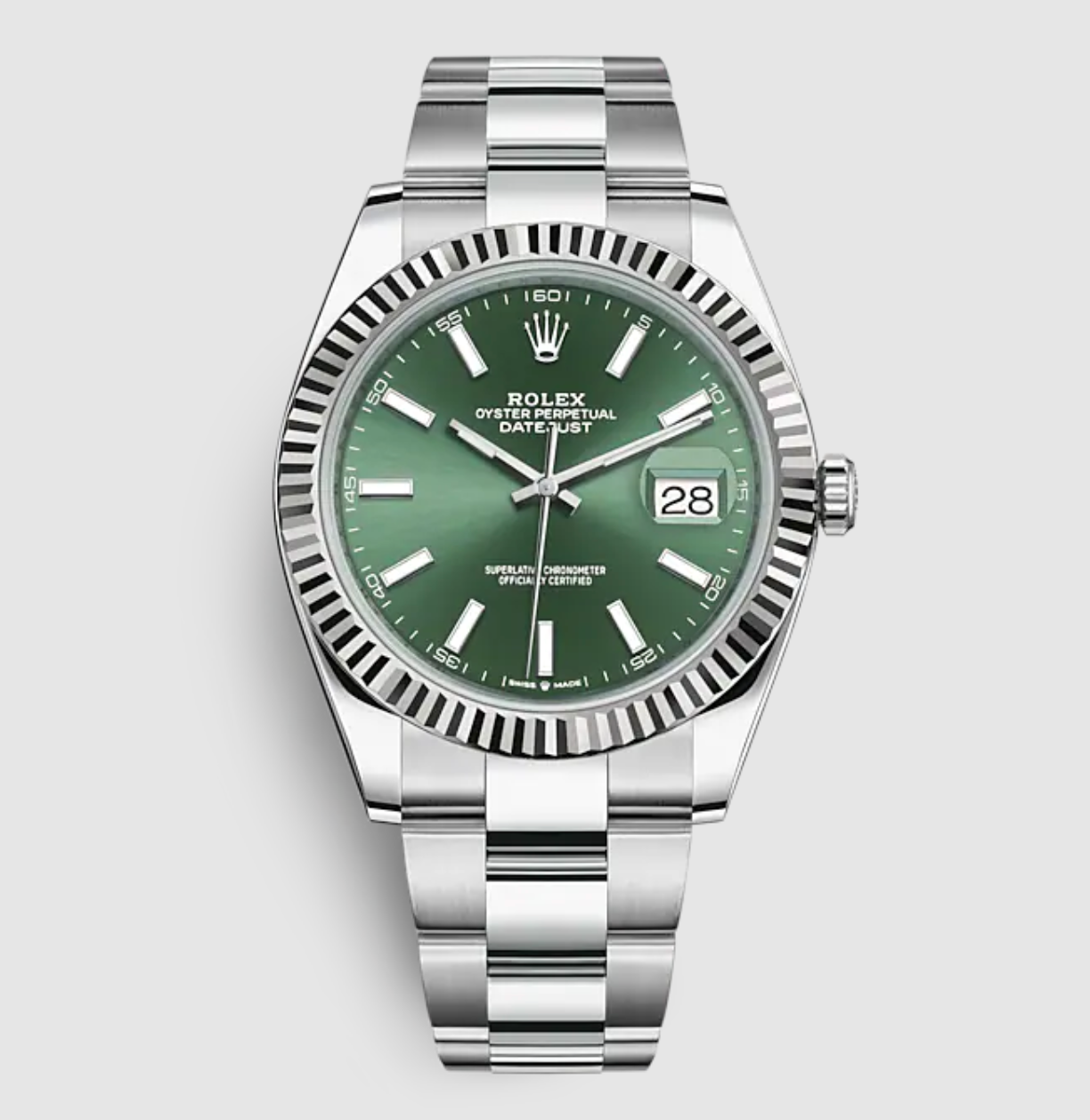 Replica Clone Date Just Rolex Silver with Green Dial new Model 2022 - IP Empire Replica Watches