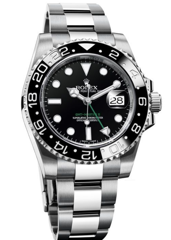 Replica Rolex GMT Master 2 - Silver/Black - Replica Swiss Clones Watches